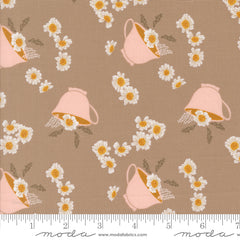 Frivolity Mushroom Daisy Tea Yardage by Sweetfire Road for Moda Fabrics
