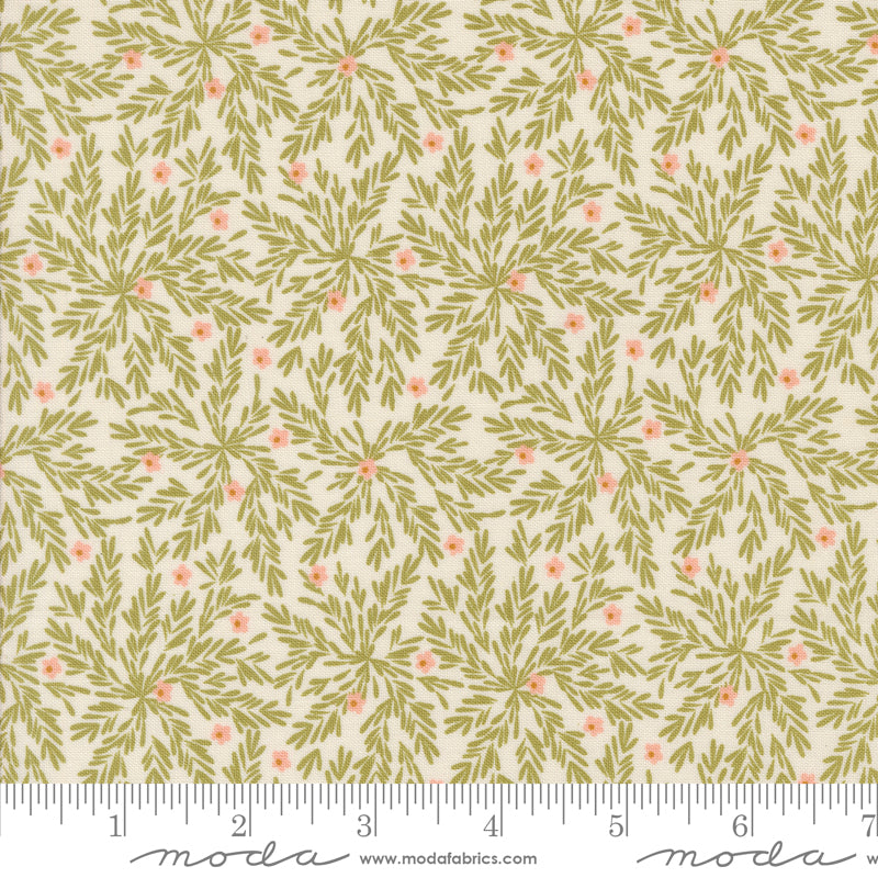 Frivolity Porcelain Lichen and Moss Yardage by Sweetfire Road for Moda Fabrics