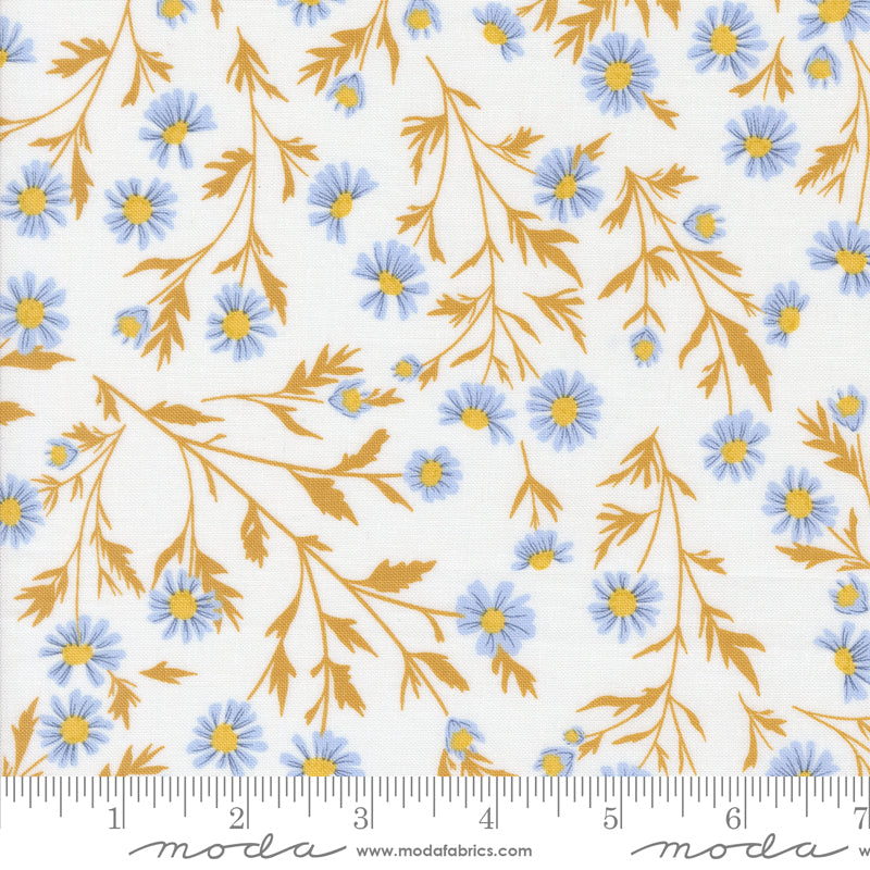Sun-drenched Cloud Wild Daisy Chain Yardage by Sweetfire Road for Moda Fabrics