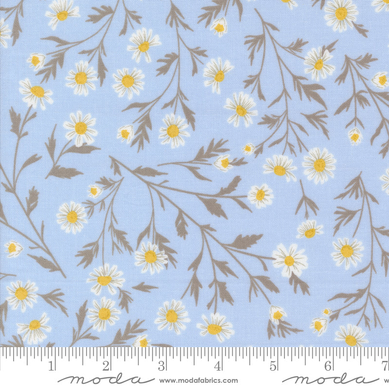 Sun-drenched Sky Wild Daisy Chain Yardage by Sweetfire Road for Moda Fabrics