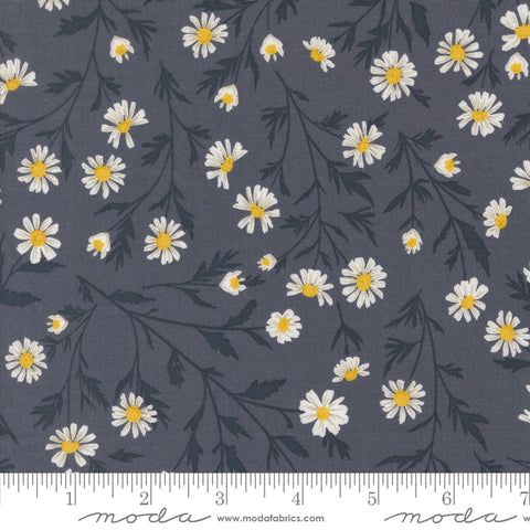 Sun-drenched Indigo Wild Daisy Chain Yardage by Sweetfire Road for Moda Fabrics