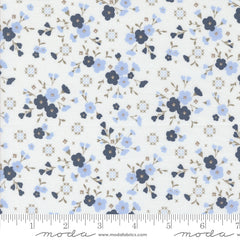 Sun-drenched Cloud Indigo Stitched Lullaby Yardage by Sweetfire Road for Moda Fabrics