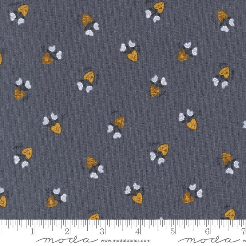 Sun-drenched Indigo Vintage Lockets Yardage by Sweetfire Road for Moda Fabrics