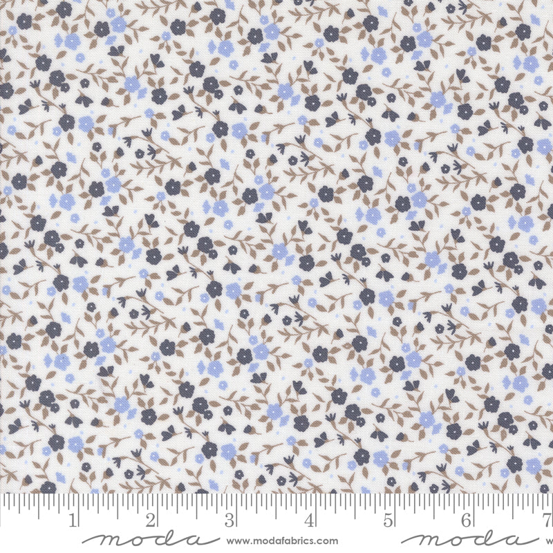 Sun-drenched Cloud Indigo Tiny Floral Yardage by Sweetfire Road for Moda Fabrics