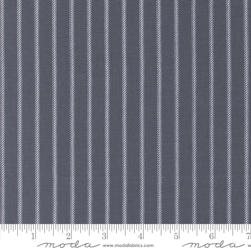 Sun-drenched Indigo Ticking Stripe Yardage by Sweetfire Road for Moda Fabrics