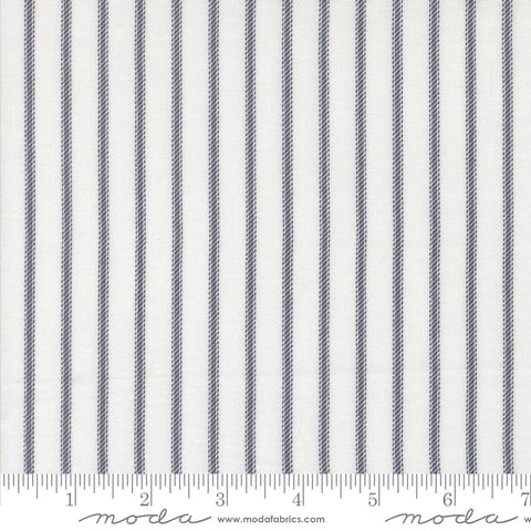 Sun-drenched Cloud Indigo Ticking Stripe Yardage by Sweetfire Road for Moda Fabrics