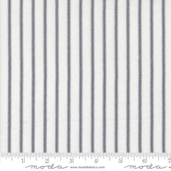 Sun-drenched Cloud Indigo Ticking Stripe Yardage by Sweetfire Road for Moda Fabrics