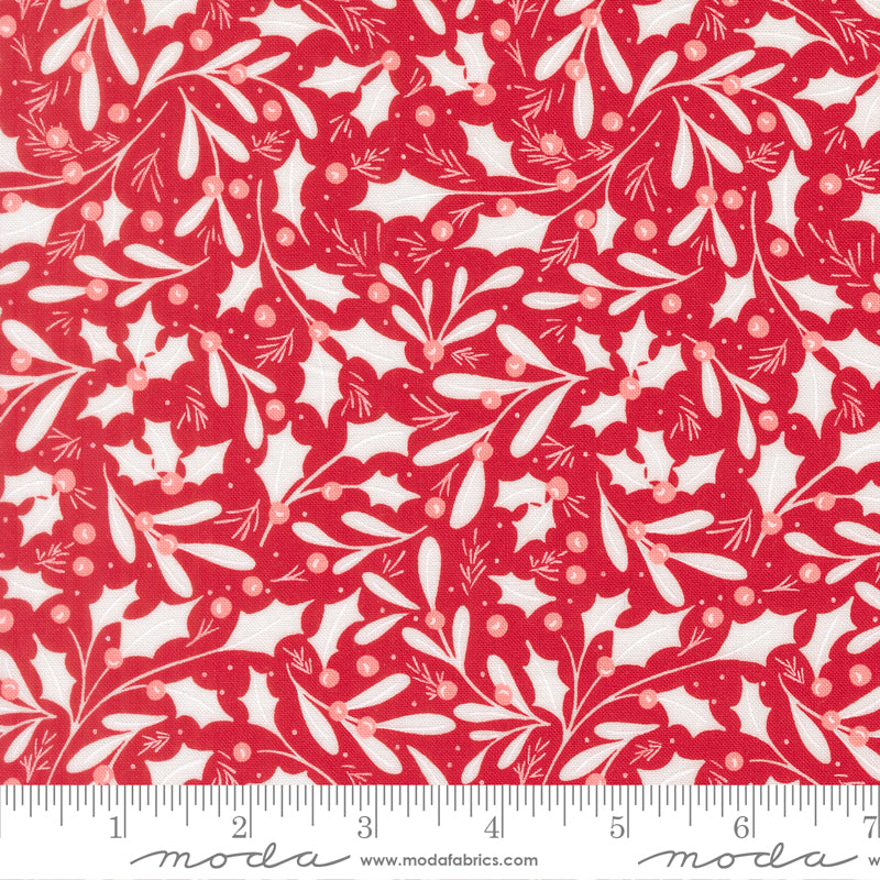 Merrily On High Christmas Red Winter Berries Yardage by Sweetfire Road for Moda Fabrics