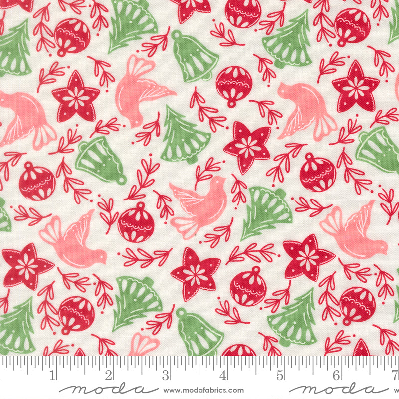 Merrily On High Snow Cookie Cutters Yardage by Sweetfire Road for Moda Fabrics