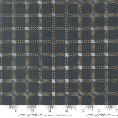 Dawn On The Prairie Charcoal Night Stitch Check Yardage by Fancy That Design House for Moda Fabrics