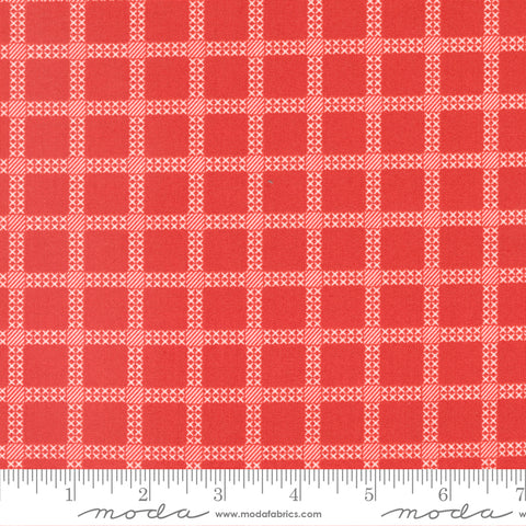 Dawn On The Prairie Poppy Fields Stitch Check Yardage by Fancy That Design House for Moda Fabrics