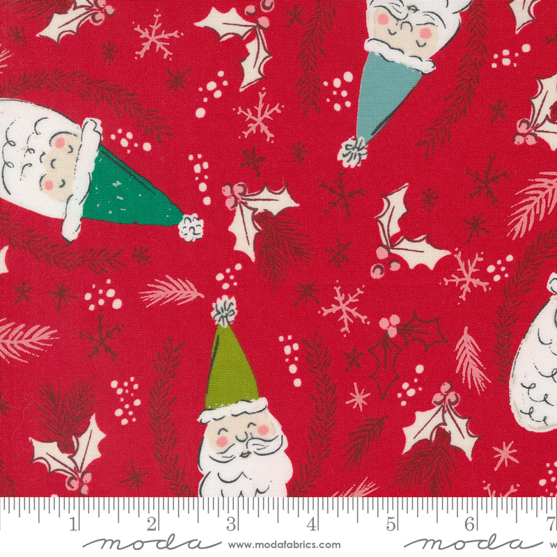 Cozy Wonderland Berry Jolly St. Nick Yardage by Fancy That Design House for Moda Fabrics