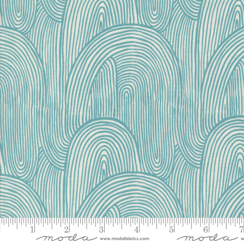 Things Above Teal Wavy Whirl Yardage by Fancy That Design House for Moda Fabrics