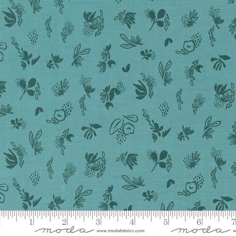 Things Above Teal Floral Sprinkles Yardage by Fancy That Design House for Moda Fabrics