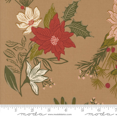 Old World Yuletide Mushroom Festive Florals Metallic Yardage by Fancy That Design House for Moda Fabrics