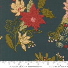 Old World Yuletide Midnight Festive Florals Metallic Yardage by Fancy That Design House for Moda Fabrics