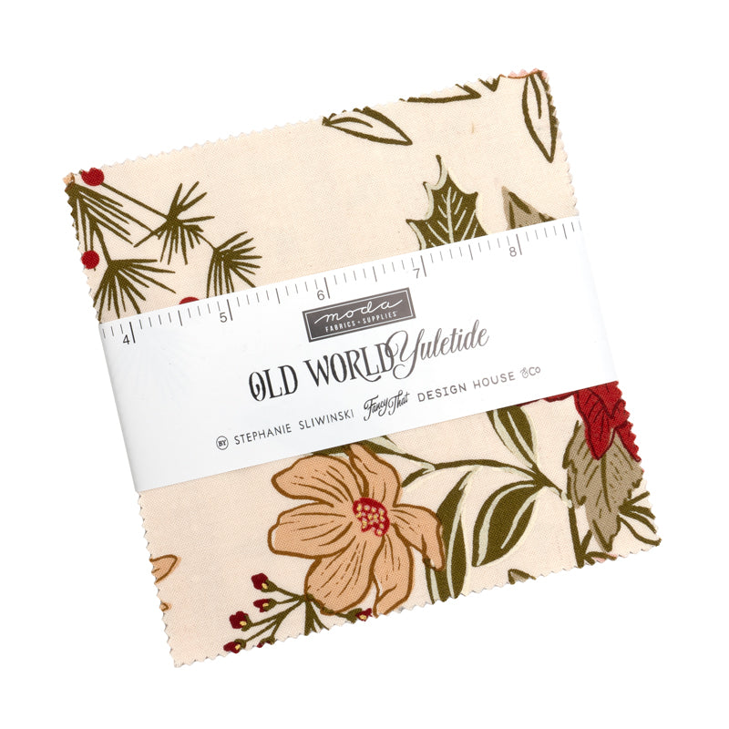 Old World Yuletide Charm Pack by Fancy That Design House for Moda Fabrics