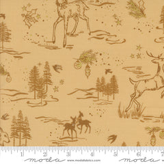 Old World Yuletide Almond Oh Deer Metallic Yardage by Fancy That Design House for Moda Fabrics