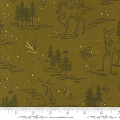 Old World Yuletide Pickle Oh Deer Metallic Yardage by Fancy That Design House for Moda Fabrics