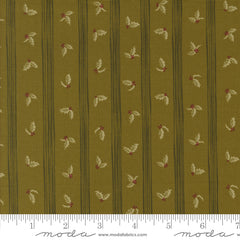Old World Yuletide Pickle Holly Stripe Yardage by Fancy That Design House for Moda Fabrics