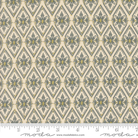Old World Yuletide Eggshell Twinkle Tradition Metallic Yardage by Fancy That Design House for Moda Fabrics
