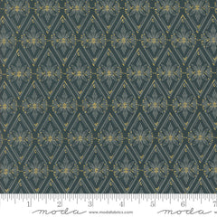 Old World Yuletide Midnight Twinkle Tradition Metallic Yardage by Fancy That Design House for Moda Fabrics