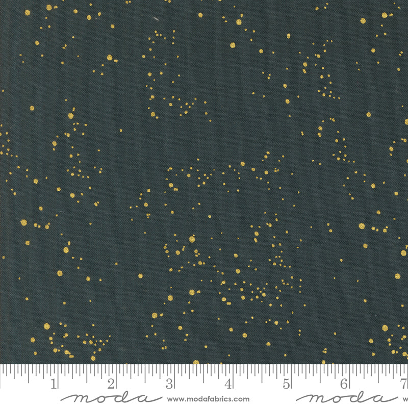 Old World Yuletide Midnight Speckled Sky Metallic Yardage by Fancy That Design House for Moda Fabrics