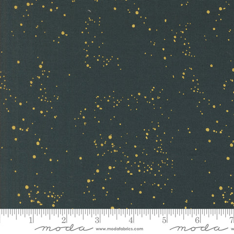 Old World Yuletide Midnight Speckled Sky Metallic Yardage by Fancy That Design House for Moda Fabrics