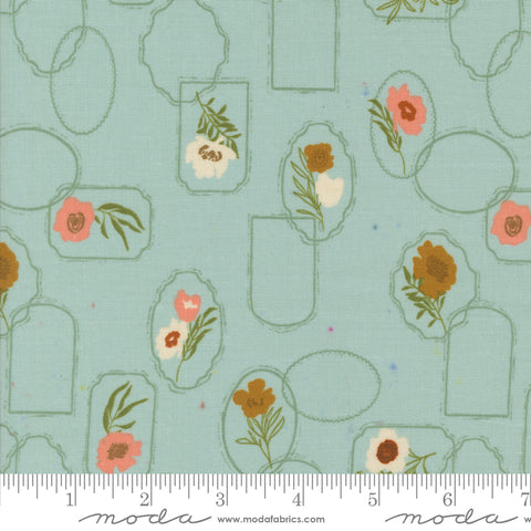 Foraged, Found & Hand Me Down Mist Floral Cameo Yardage by Fancy That Design House for Moda Fabrics