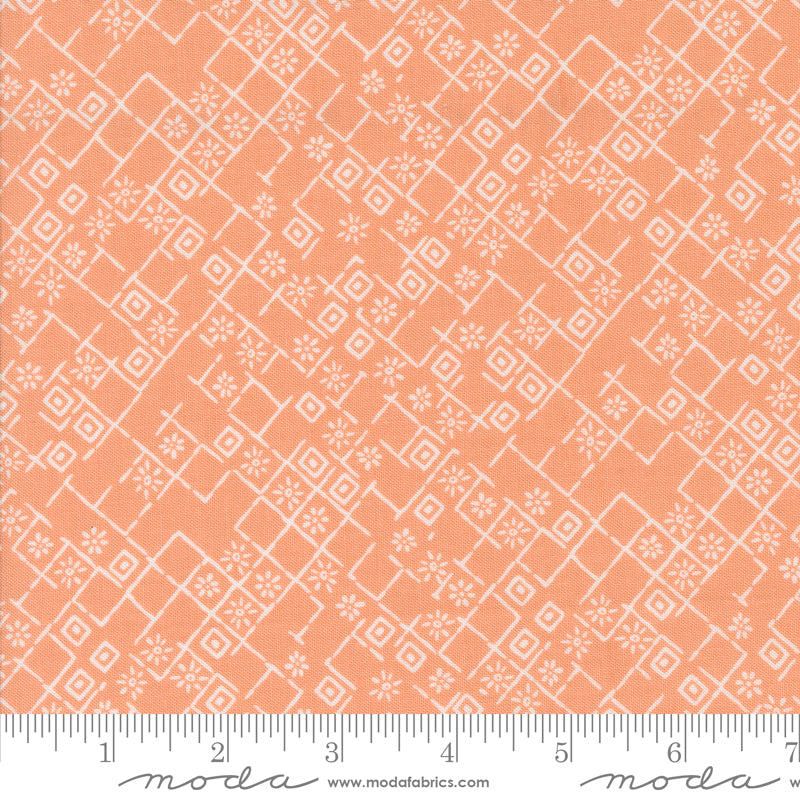 Foraged, Found & Hand Me Down Peach Fractured Weave Yardage by Fancy That Design House for Moda Fabrics