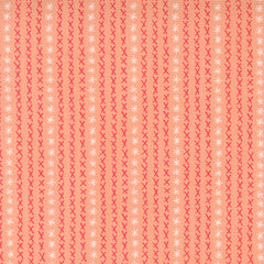 Dandi Duo Peach Cross Stitch Stripe Yardage by Robin Pickens for Moda Fabrics
