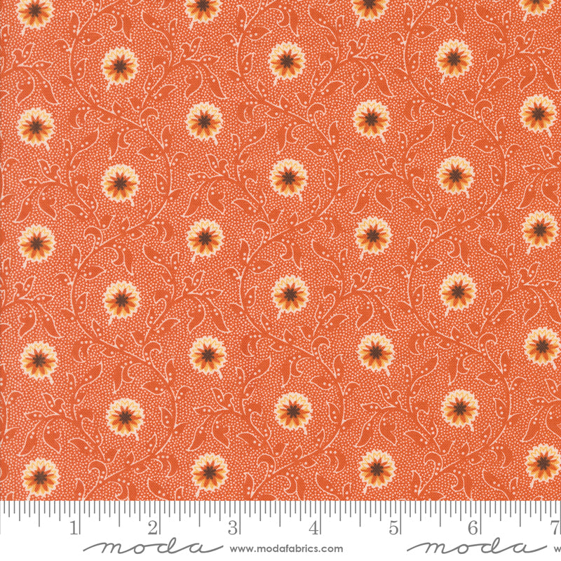 Pumpkin Spice Gatherings Trumpet Vine Flowering Blooms Yardage by Primitive Gatherings for Moda Fabrics
