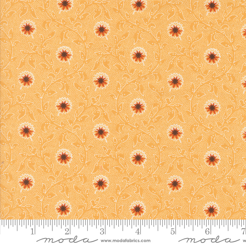 Pumpkin Spice Gatherings Moon Beam Flowering Blooms Yardage by Primitive Gatherings for Moda Fabrics