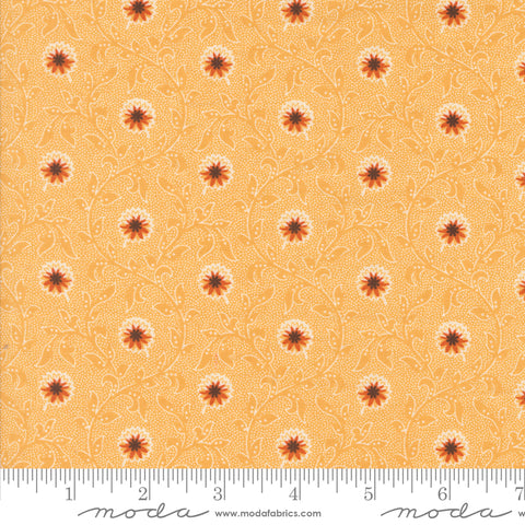 Pumpkin Spice Gatherings Moon Beam Flowering Blooms Yardage by Primitive Gatherings for Moda Fabrics