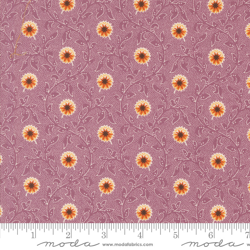 Pumpkin Spice Gatherings Mulberry Flowering Blooms Yardage by Primitive Gatherings for Moda Fabrics
