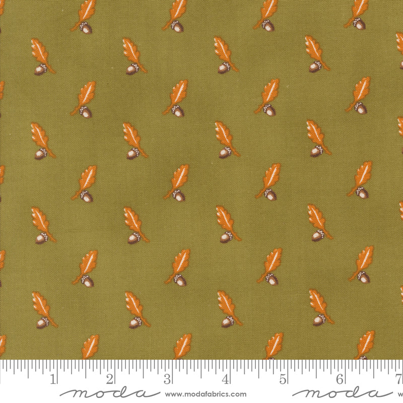 Pumpkin Spice Gatherings Basil Acorn and Oak Yardage by Primitive Gatherings for Moda Fabrics