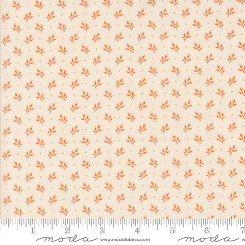 Pumpkin Spice Gatherings Cream Pumpkin Leaf Branch Yardage by Primitive Gatherings for Moda Fabrics