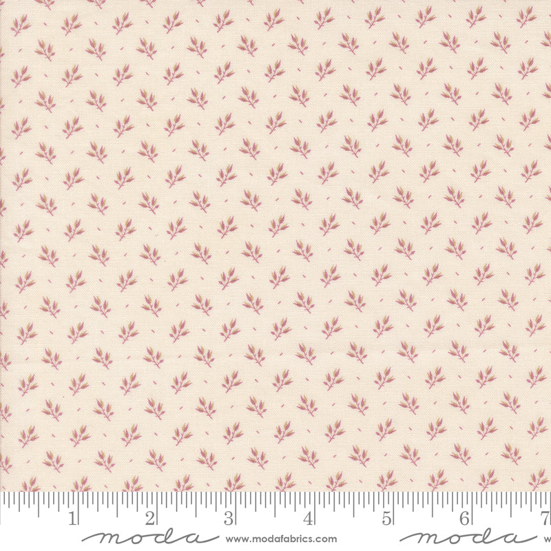Pumpkin Spice Gatherings Cream Mulberry Leaf Branch Yardage by Primitive Gatherings for Moda Fabrics