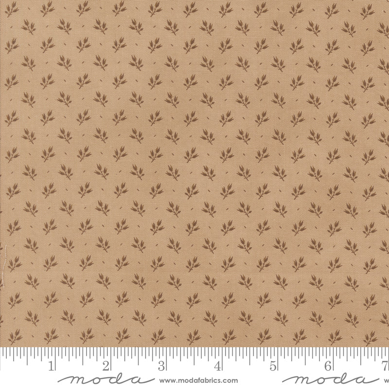 Pumpkin Spice Gatherings Khaki Leaf Branch Yardage by Primitive Gatherings for Moda Fabrics