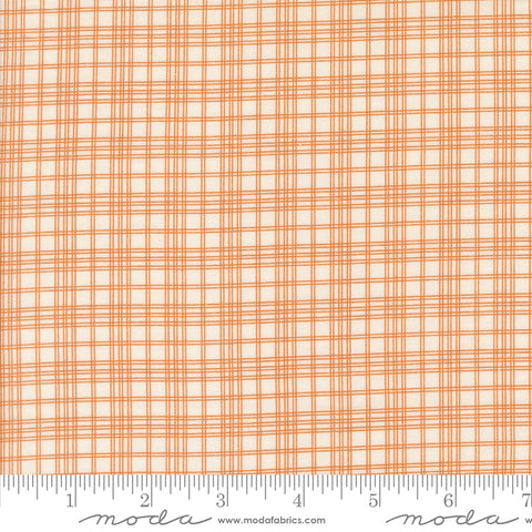 Pumpkin Spice Gatherings Cream Pumpkin Open Plaid Yardage by Primitive Gatherings for Moda Fabrics