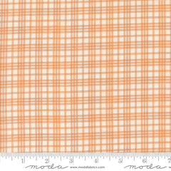 Pumpkin Spice Gatherings Cream Pumpkin Open Plaid Yardage by Primitive Gatherings for Moda Fabrics