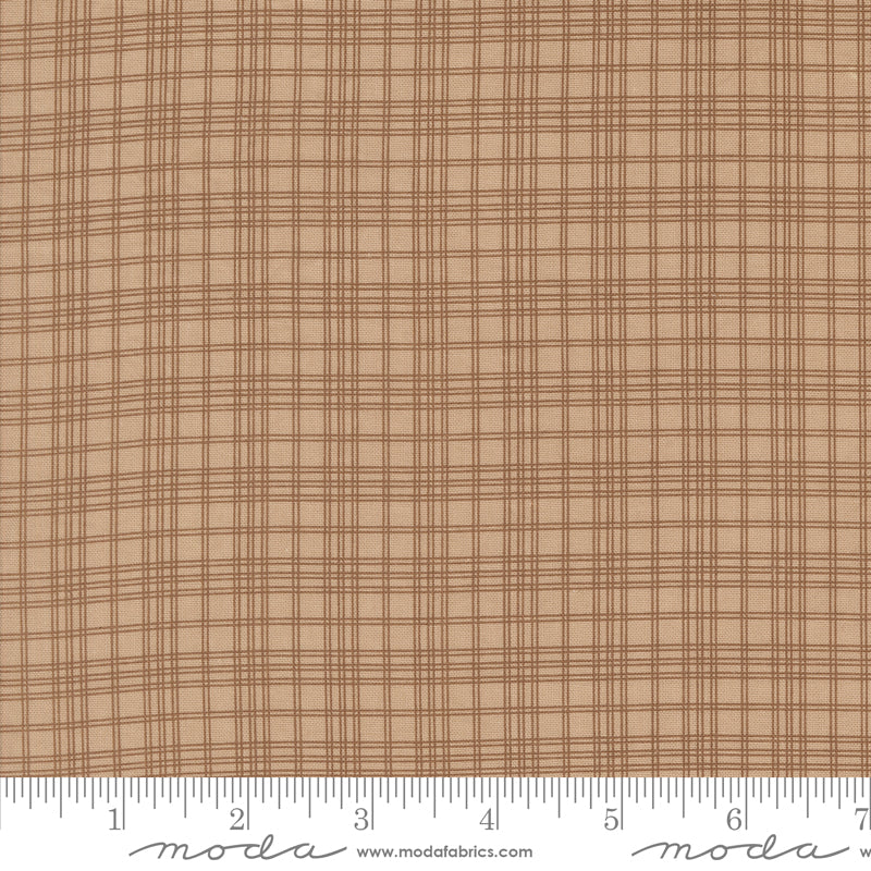 Pumpkin Spice Gatherings Khaki Open Plaid Yardage by Primitive Gatherings for Moda Fabrics
