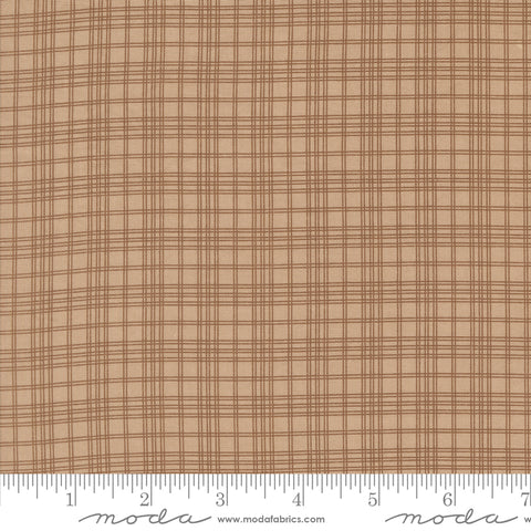 Pumpkin Spice Gatherings Khaki Open Plaid Yardage by Primitive Gatherings for Moda Fabrics