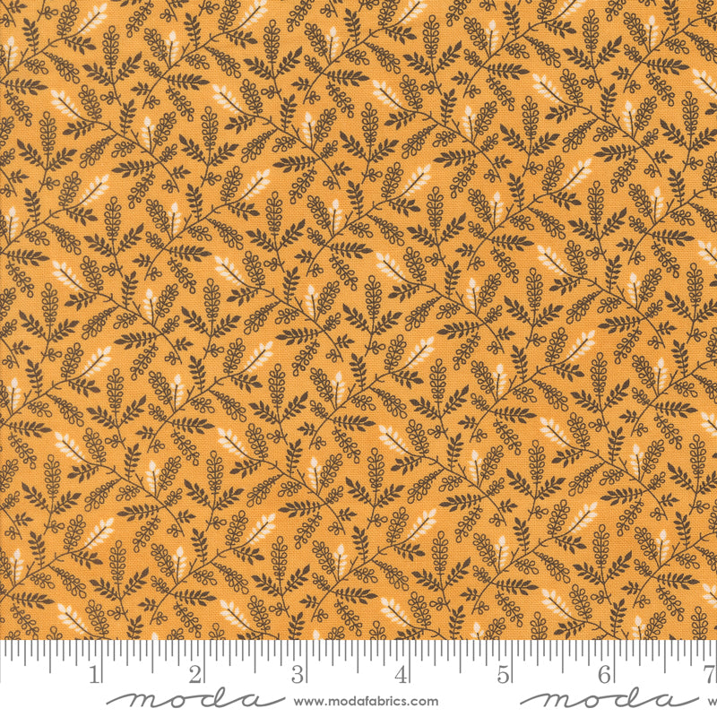 Pumpkin Spice Gatherings Moon Beam Leaf Toss Yardage by Primitive Gatherings for Moda Fabrics