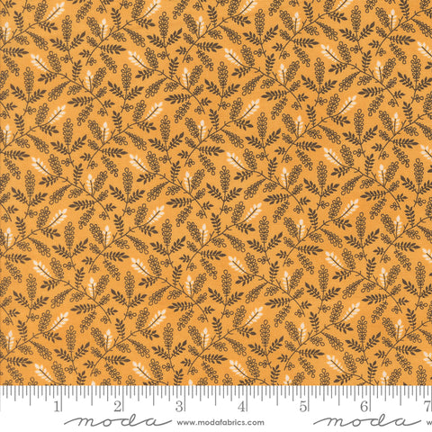 Pumpkin Spice Gatherings Moon Beam Leaf Toss Yardage by Primitive Gatherings for Moda Fabrics