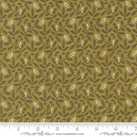 Pumpkin Spice Gatherings Basil Leaf Toss Yardage by Primitive Gatherings for Moda Fabrics
