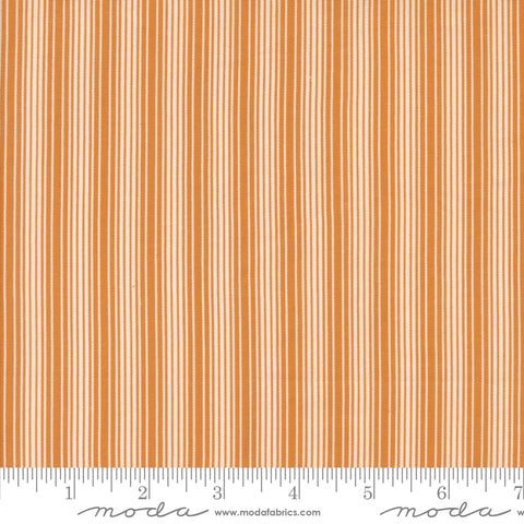 Pumpkin Spice Gatherings Pumpkin Linen Stripe Yardage by Primitive Gatherings for Moda Fabrics