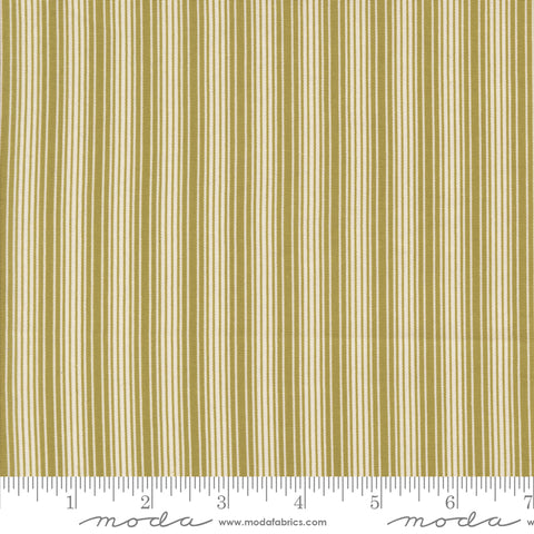 Pumpkin Spice Gatherings Basil Linen Stripe Yardage by Primitive Gatherings for Moda Fabrics