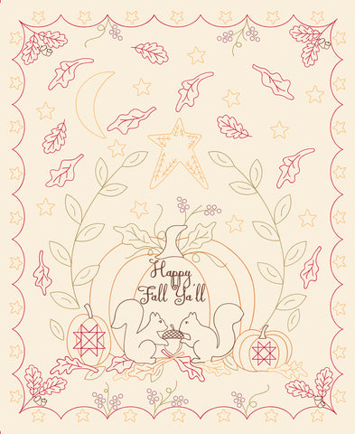 Pumpkin Spice Gatherings Panel by Primitive Gatherings for Moda Fabrics