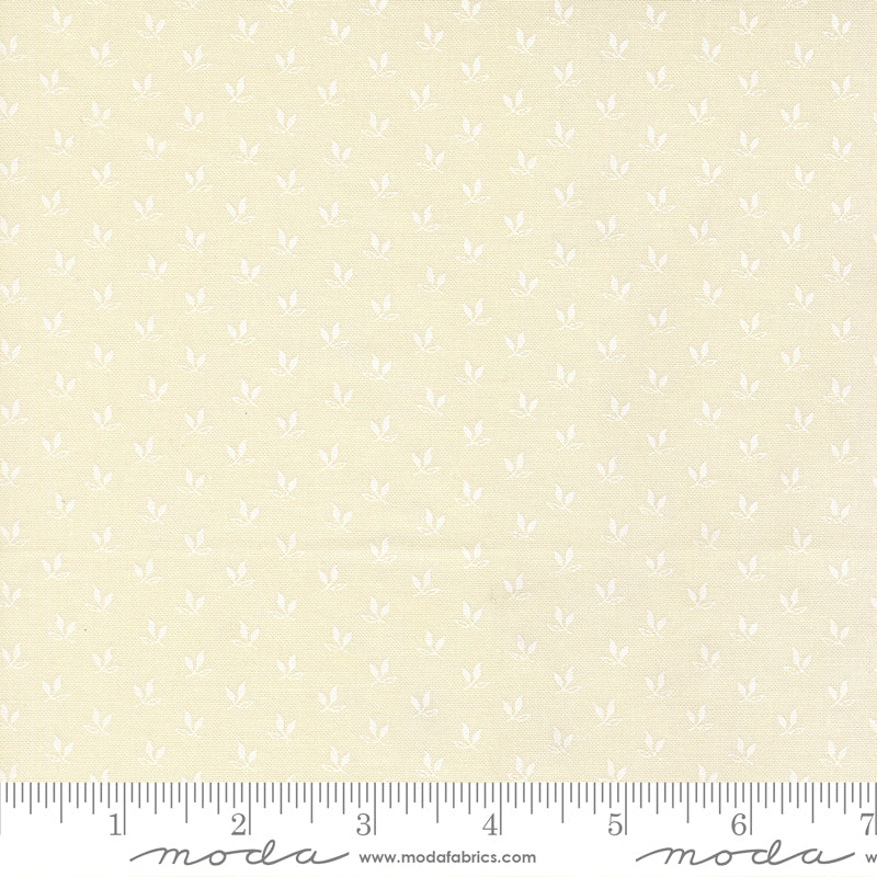 Joyful Gatherings II Cloud White Leaf Sprig Yardage by Primitive Gatherings for Moda Fabrics